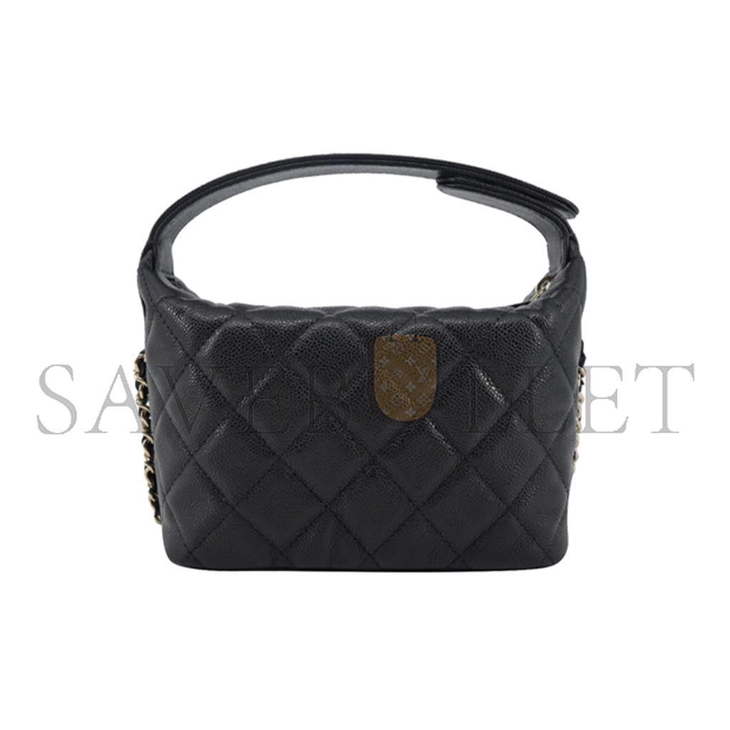 Ch*el 25c hobo lunch box bag black as0622 (21.5*19*6cm)